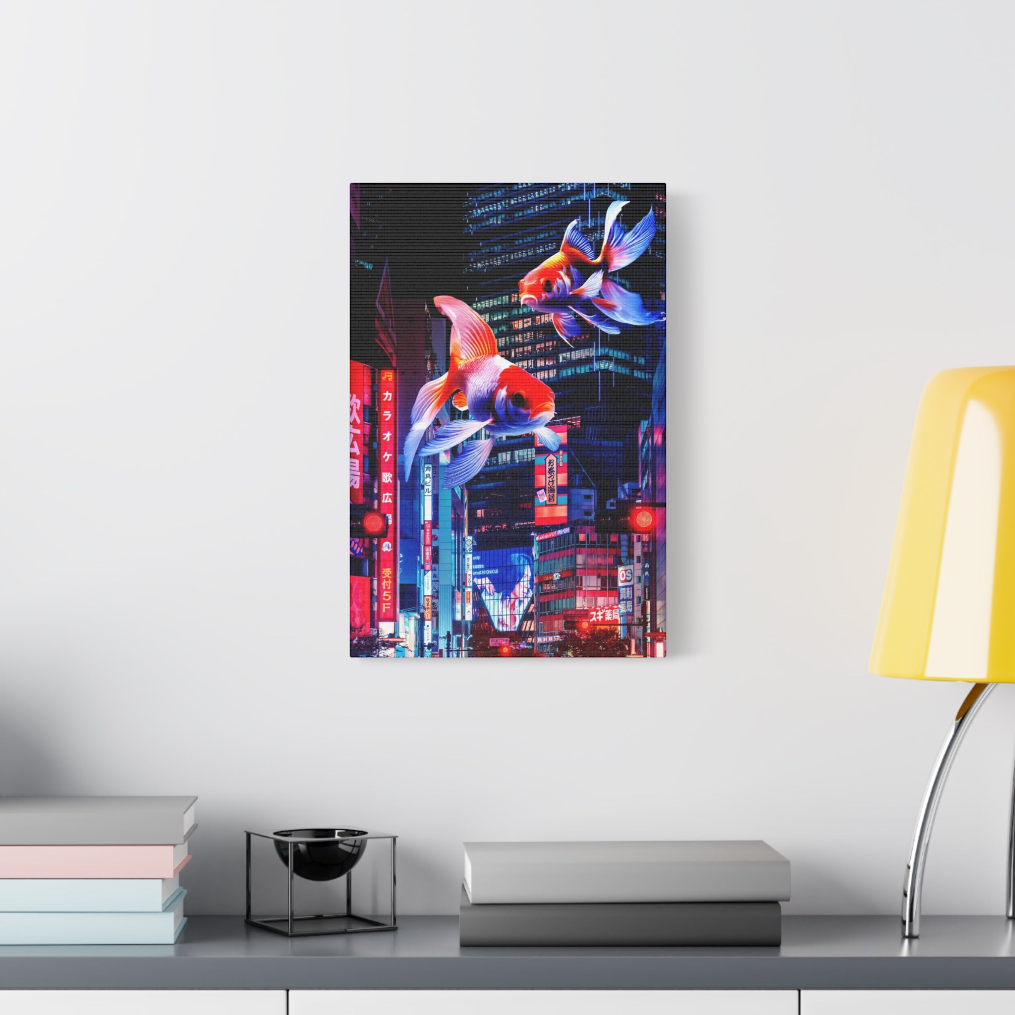 Japanese City Punk FX.2 Canvas Wall Art - Neon Japan Cyberpunk Street