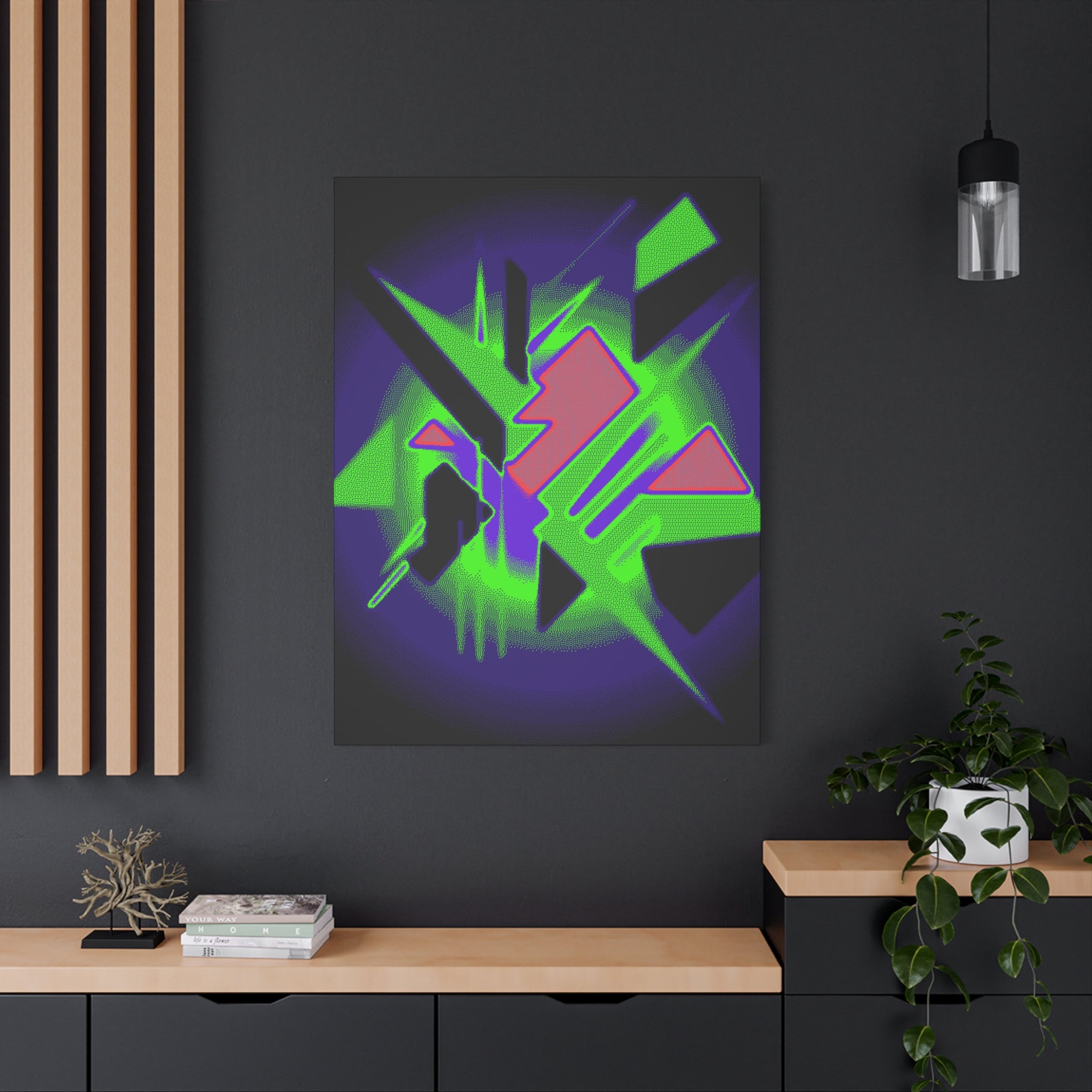 90s Paranoia Canvas Wall Art - Grunge Glitch Trippy Decor