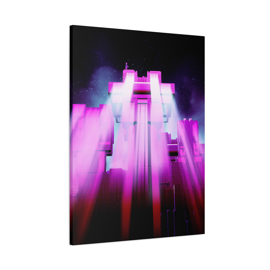 The City of Lights Vibrant Cityscape Canvas Art | Modern Neon Urban Skyline Wall Decor