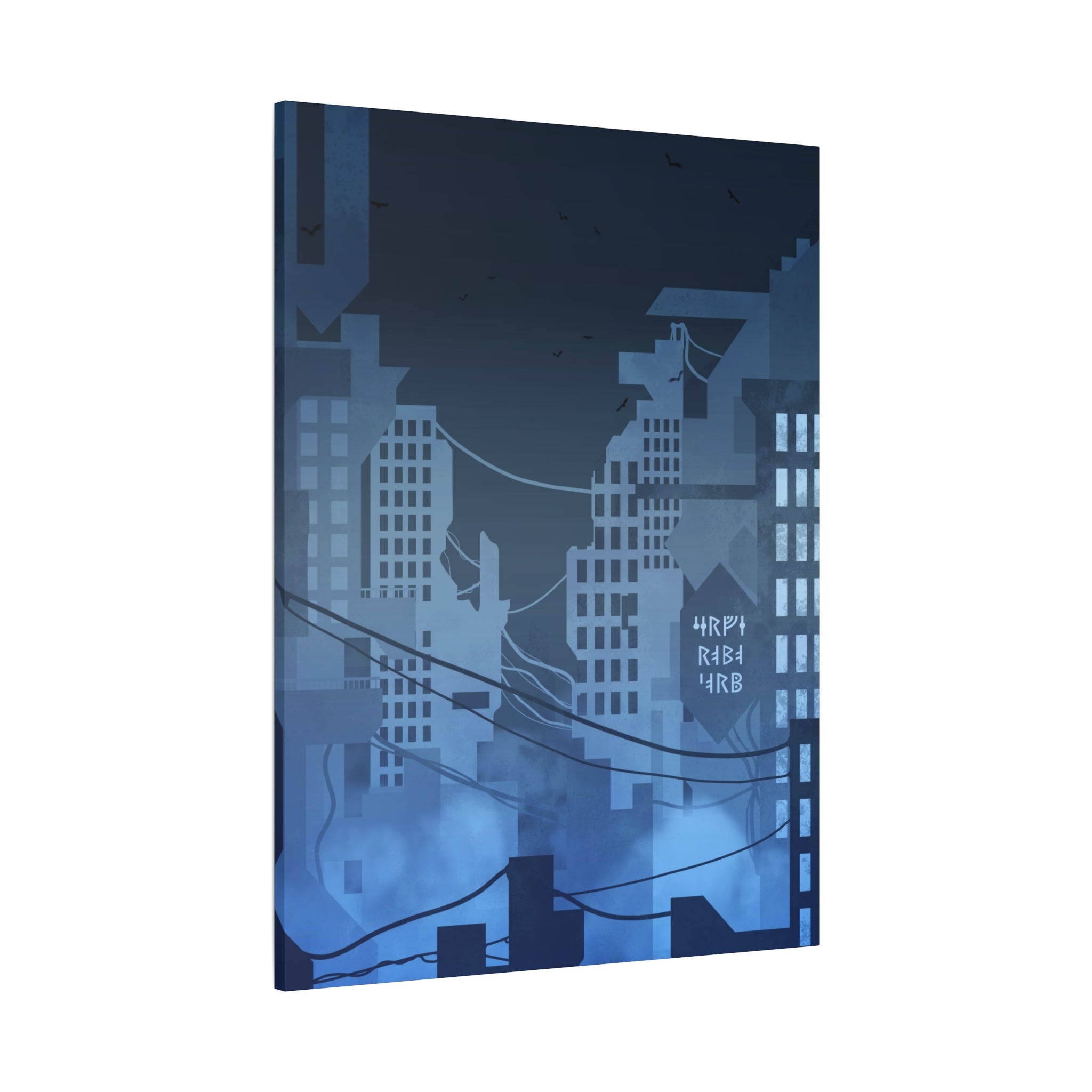 City Lights Canvas Wall Art - Neon Cyberpunk Cityscape Decor