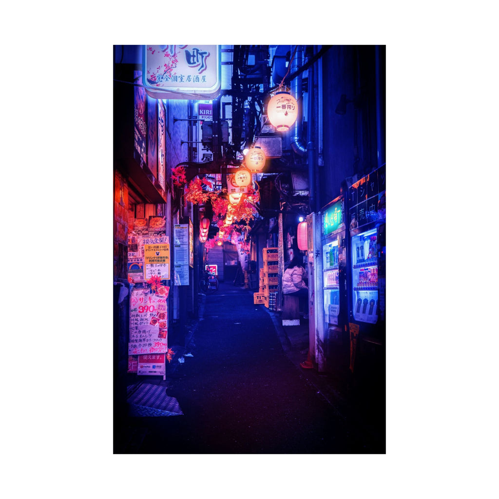 Japanese City Punk FX Poster Print - Neon Cyberpunk Alley Art