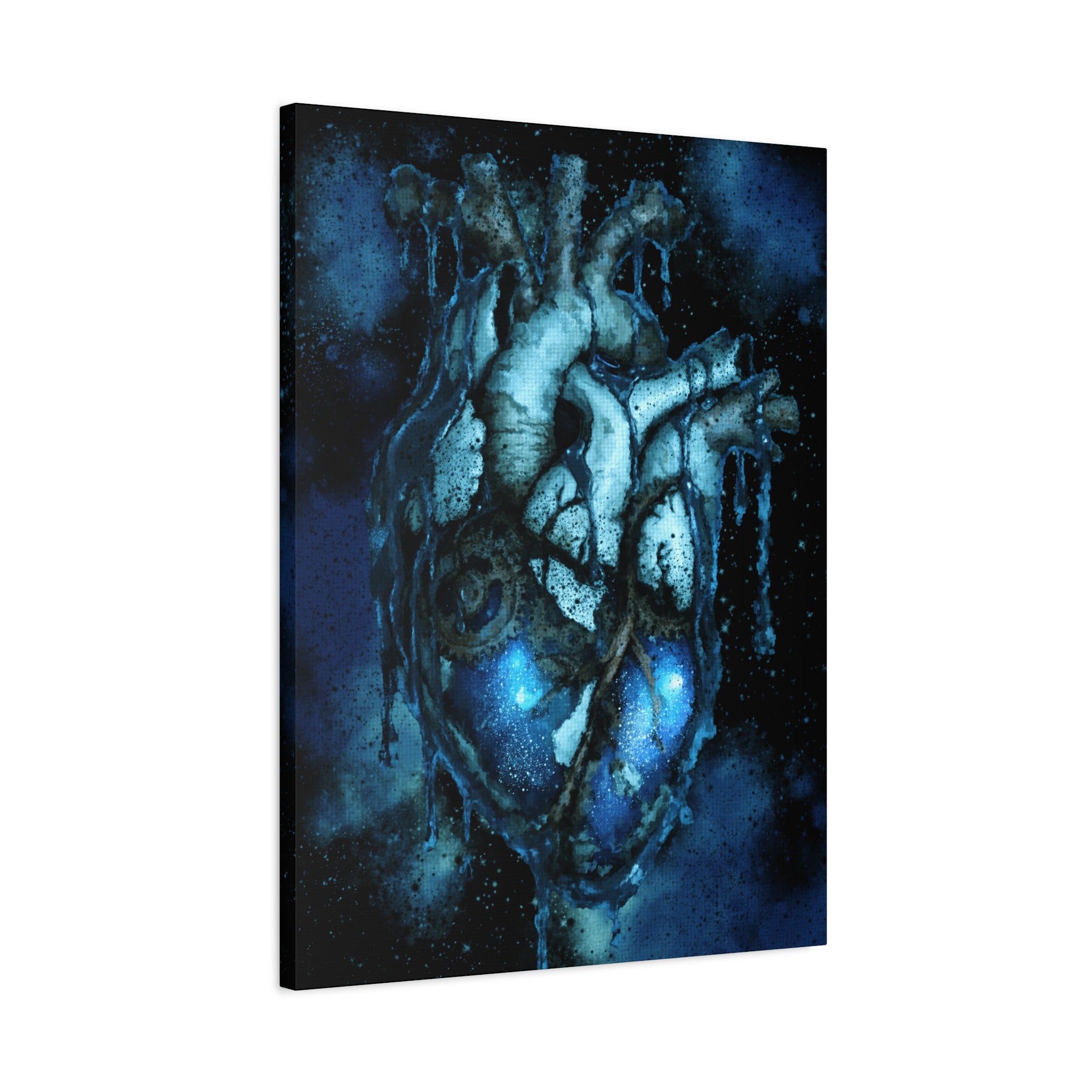 Galaxy Heart Canvas Wall Art - Cosmic Anatomical Space Love Decor