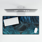 Cyber Wave Escape Synthwave Gaming Desk Mat