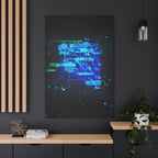 The Data Cube Sci-Fi Cyberpunk Canvas Art | Abstract Tech Futuristic Digital Wall Decor
