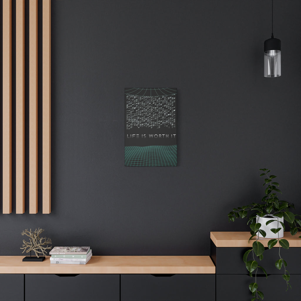 Life Is Worth It Canvas Wall Art - Abstract Symbolic Cyber Decor
