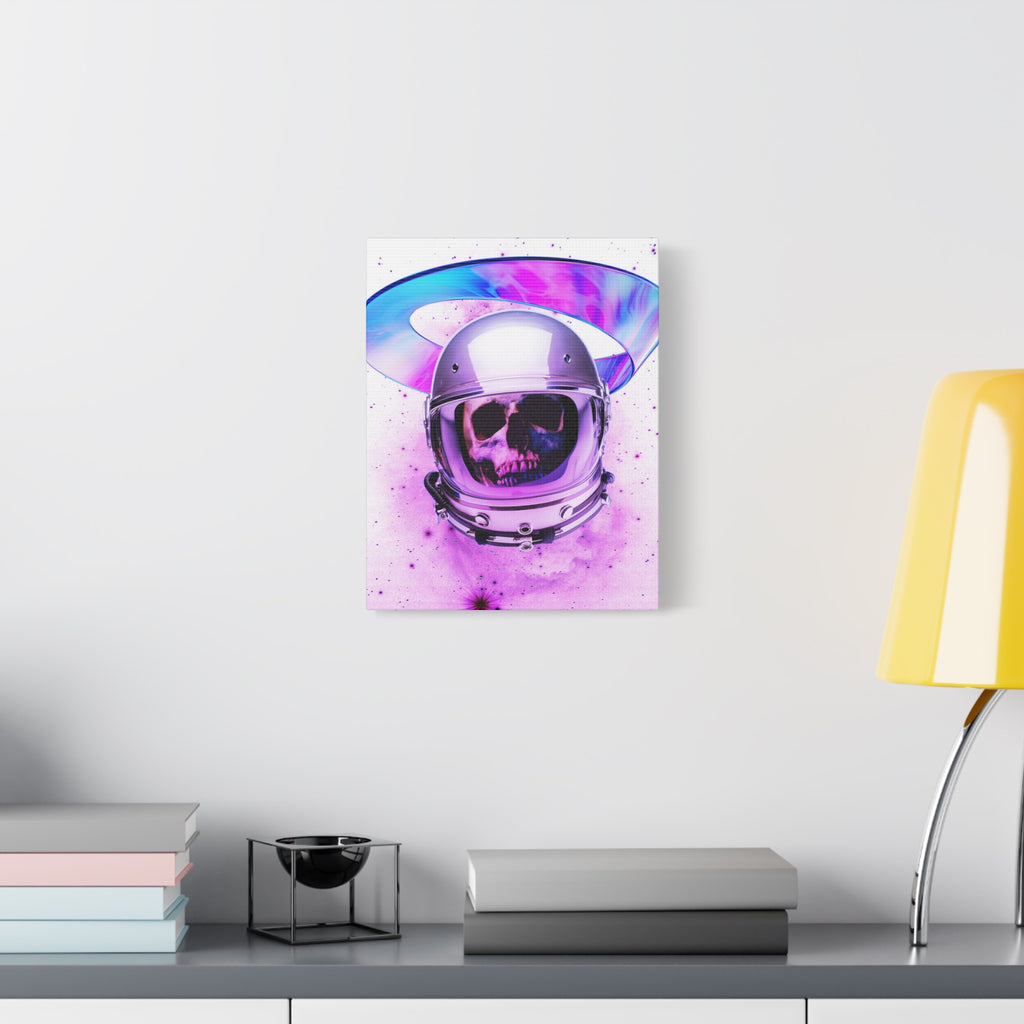 Astronaut Skeleton Skull Canvas Wall Art - Dark Space Skull Decor