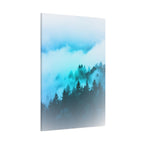 Blue Mountain Fog Canvas Wall Art - Misty Forest Nature Decor