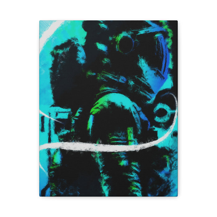 Grunge Space Man Canvas Art - Urban Graffiti Astronaut Decor