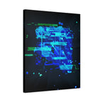 The Data Cube Sci-Fi Cyberpunk Canvas Art | Abstract Tech Futuristic Digital Wall Decor