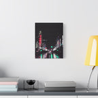 Cyberpunk Slick Street Canvas Wall Art - Neon Alley Decor