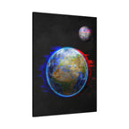 Earth Glitched Canvas Wall Art - Digital Glitch Futuristic World