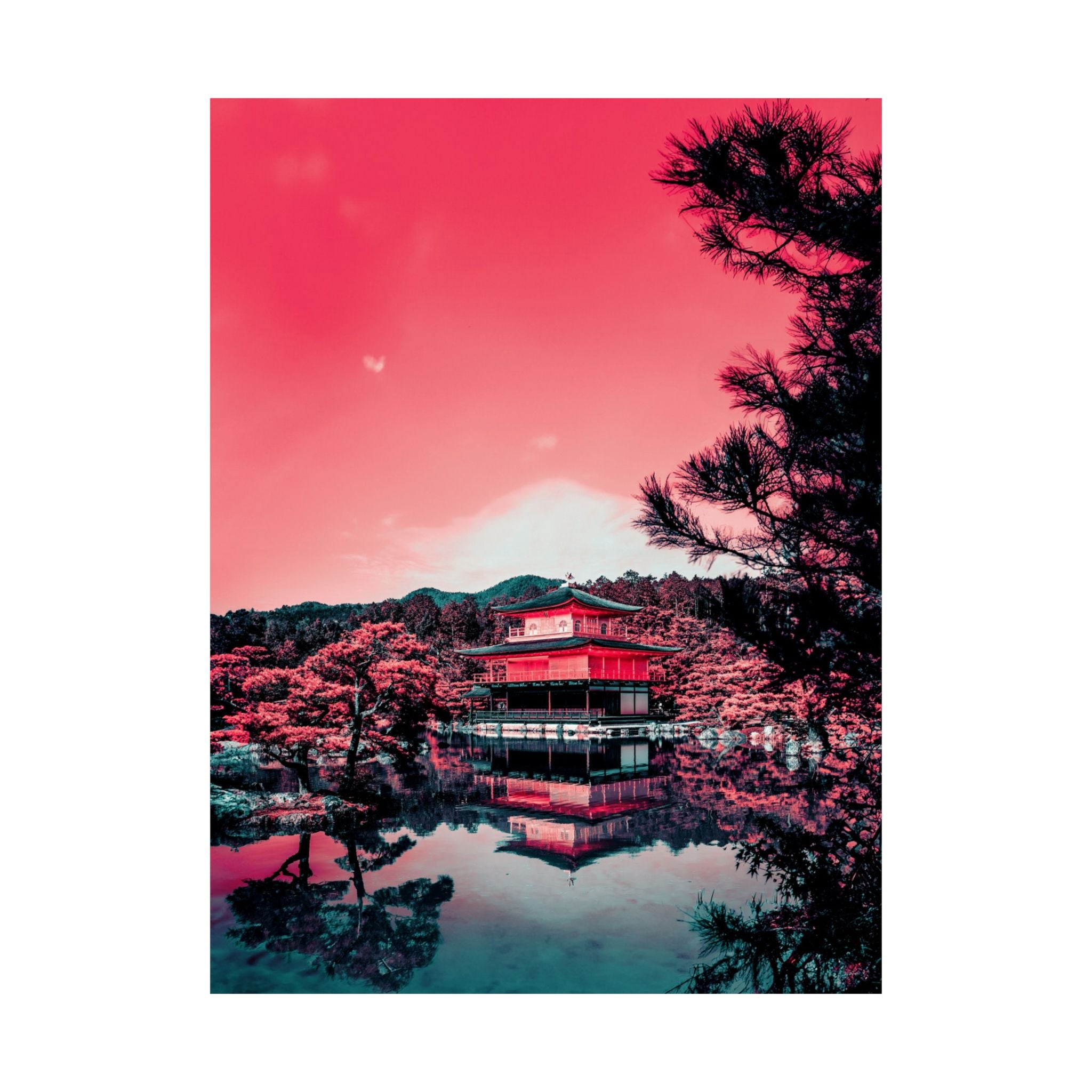 Red Forest Poster - Abstract Crimson Landscape Art Print
