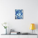 Blue Flame Skull Gothic Canvas Art - Edgy Fire Skeleton Decor