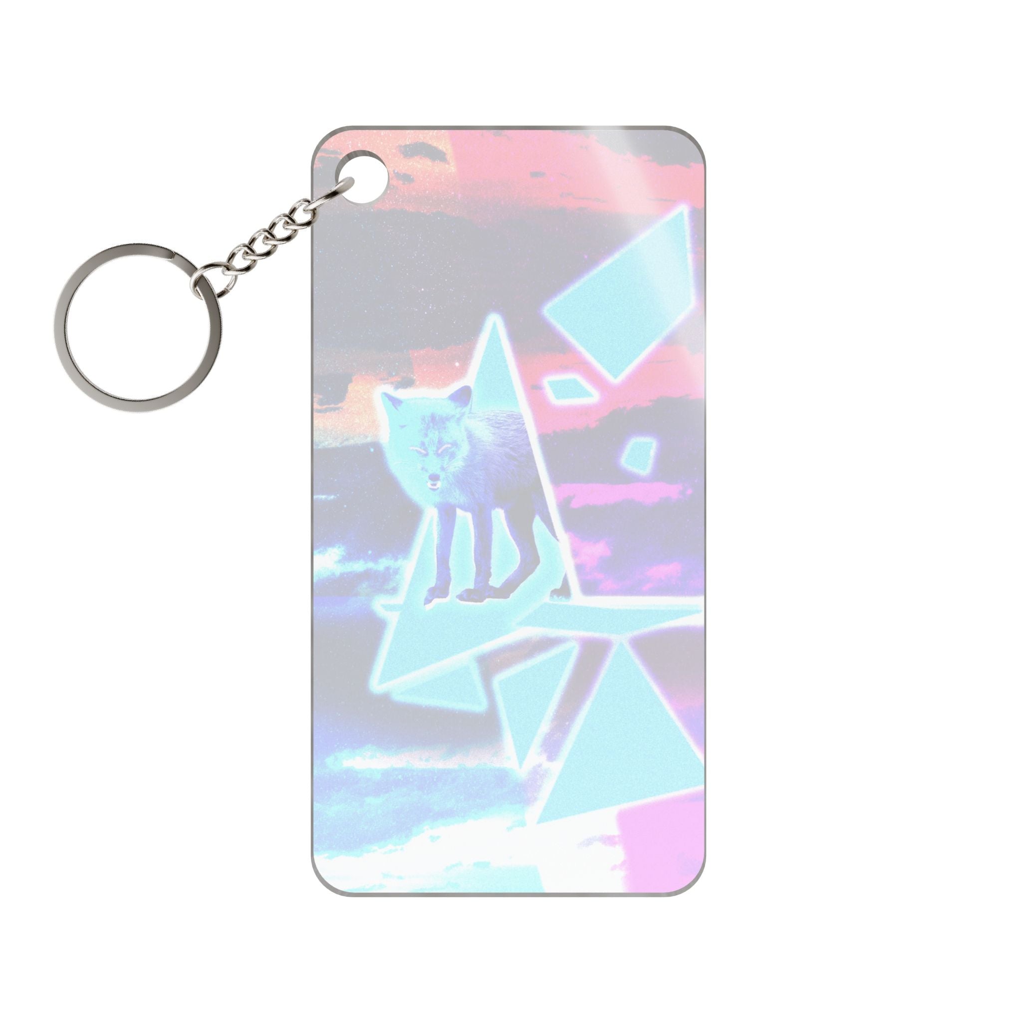 Blue Fox in Space Keychain - Cosmic Acrylic Charm