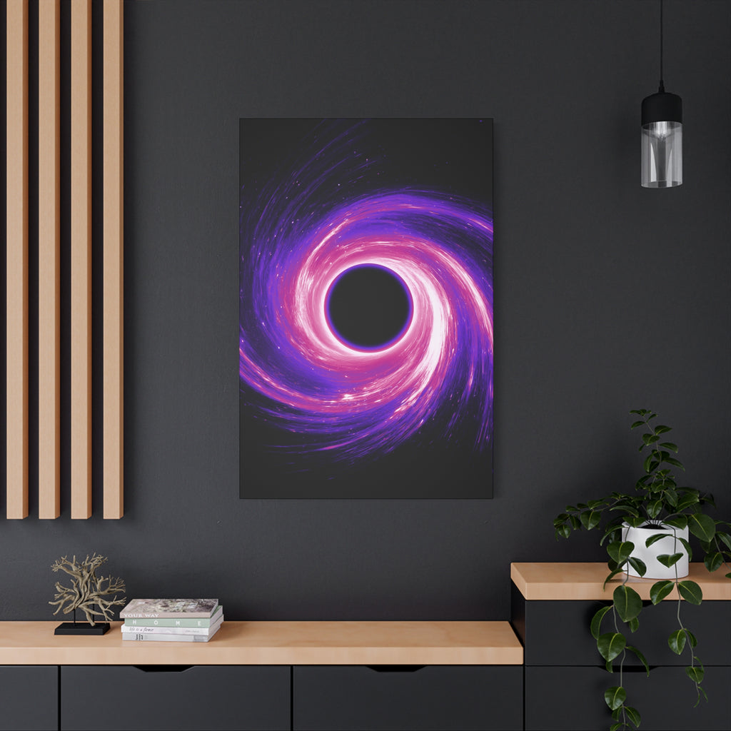 Neon Wave Horizon Canvas Wall Art - Retro 80s Cyberpunk Sunset