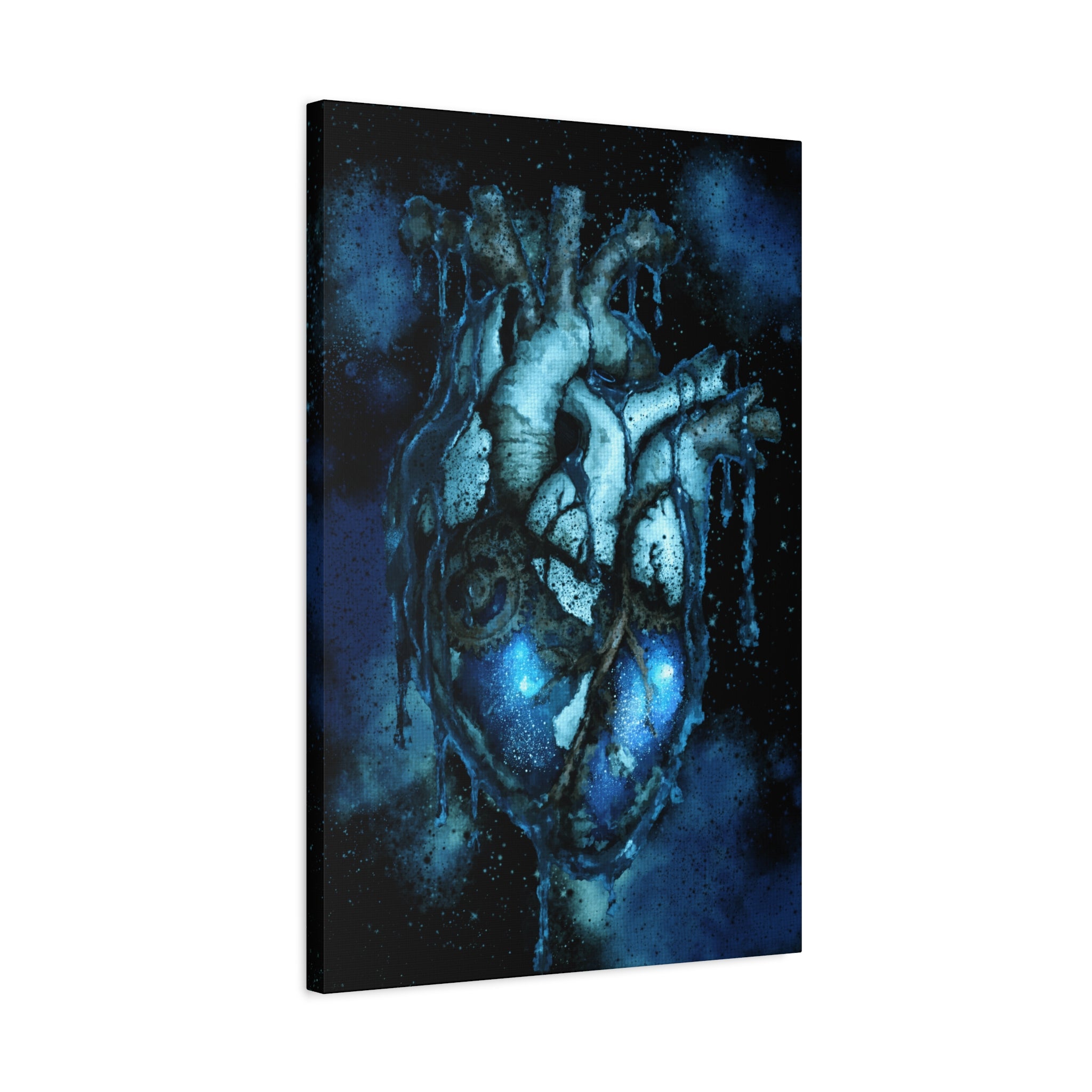 Galaxy Heart Canvas Wall Art - Cosmic Anatomical Space Love Decor