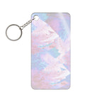 Trippy Pink and Blue Fractal Acrylic Charm Keychain