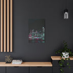 Cyberpunk Harbor Canvas Wall Art - Futuristic Sci-Fi City Decor