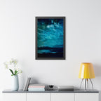 Serene Blue Sunrise Framed Poster - Calm Lake Landscape Wall Art
