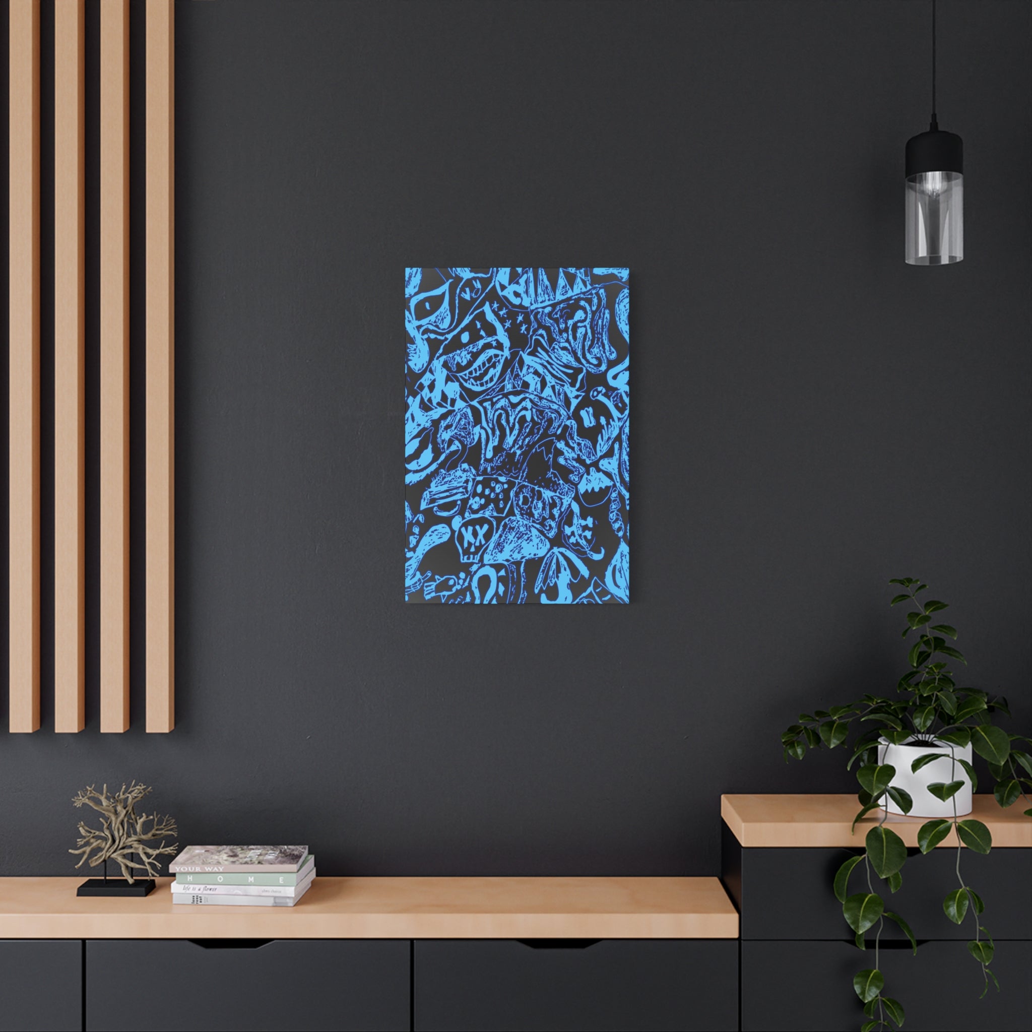 Doodles of a Lost Mind Canvas Art - Psychedelic Abstract Mindscape