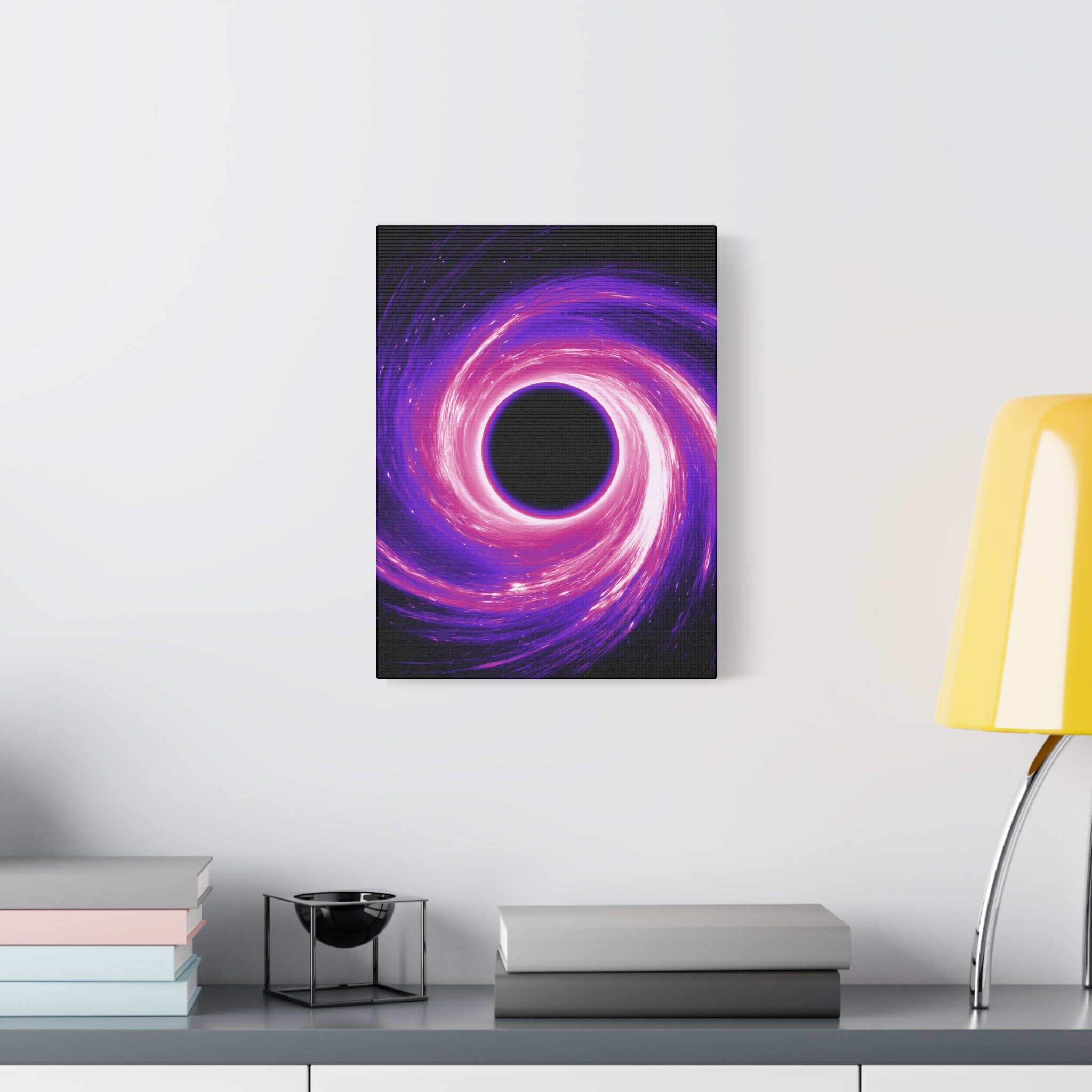 Neon Wave Horizon Canvas Wall Art - Retro 80s Cyberpunk Sunset