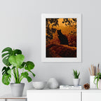 Spooky Cat in Tree Framed Poster - Halloween Wall Art