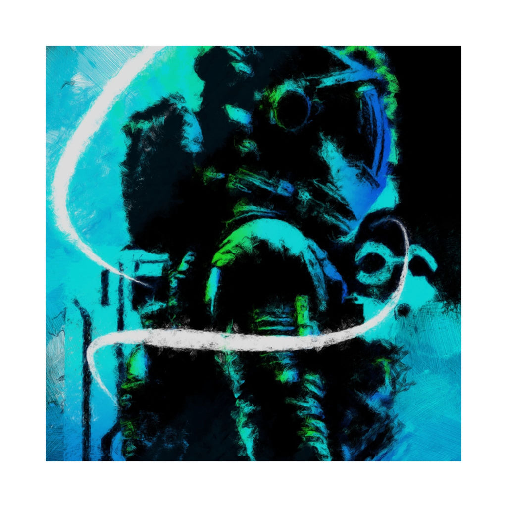 Grunge Space Man Poster - Splatter Astronaut Art Print