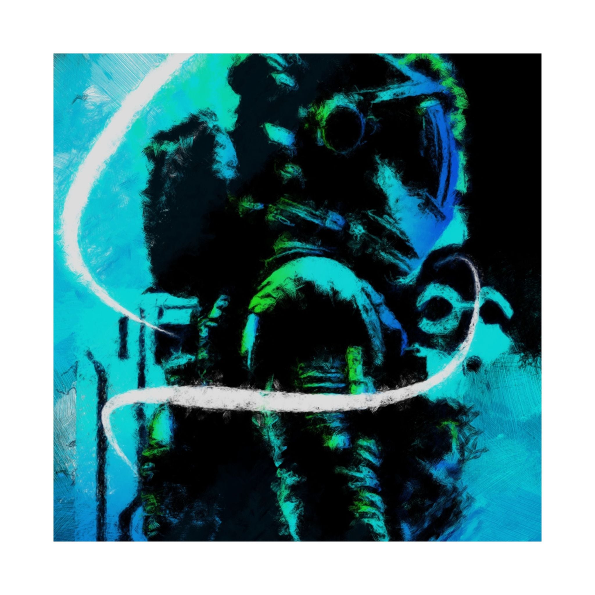 Grunge Space Man Poster - Splatter Astronaut Art Print