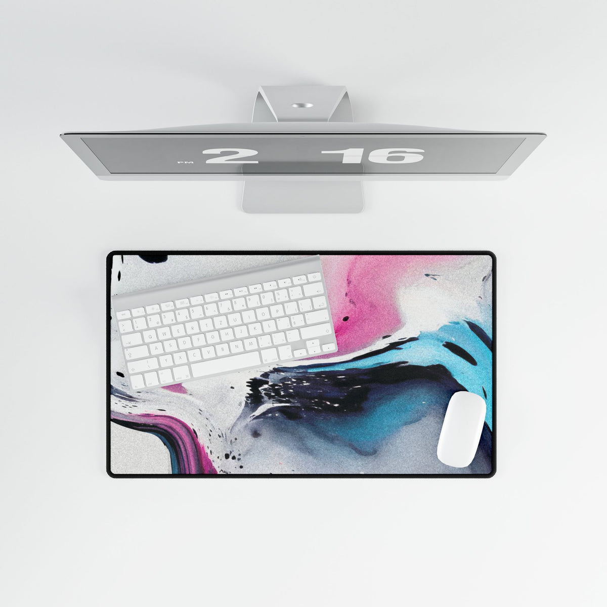 Liquid Dream Desk Mat - Swirling Mix Blue Pink Mouse Pad