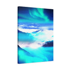 Starry Mountain Sky Canvas Wall Art - Aurora Borealis Decor
