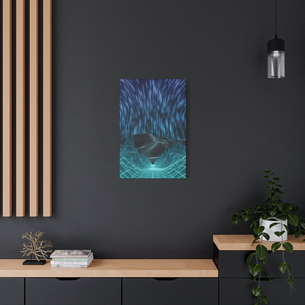 Cyber Wave Escape Canvas Print - Retro Futurism Vaporwave Decor