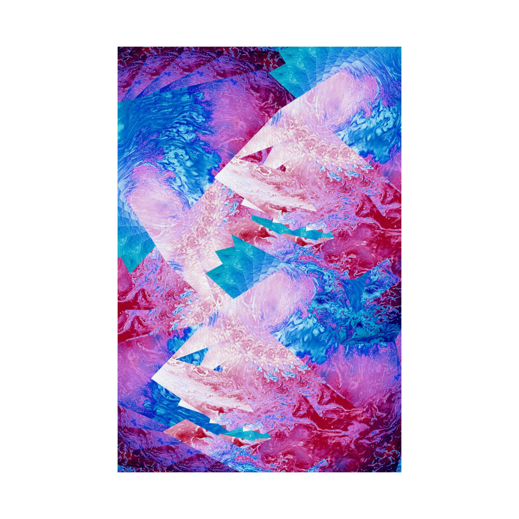 Trippy pink and blue Fractal Matte Poster Print