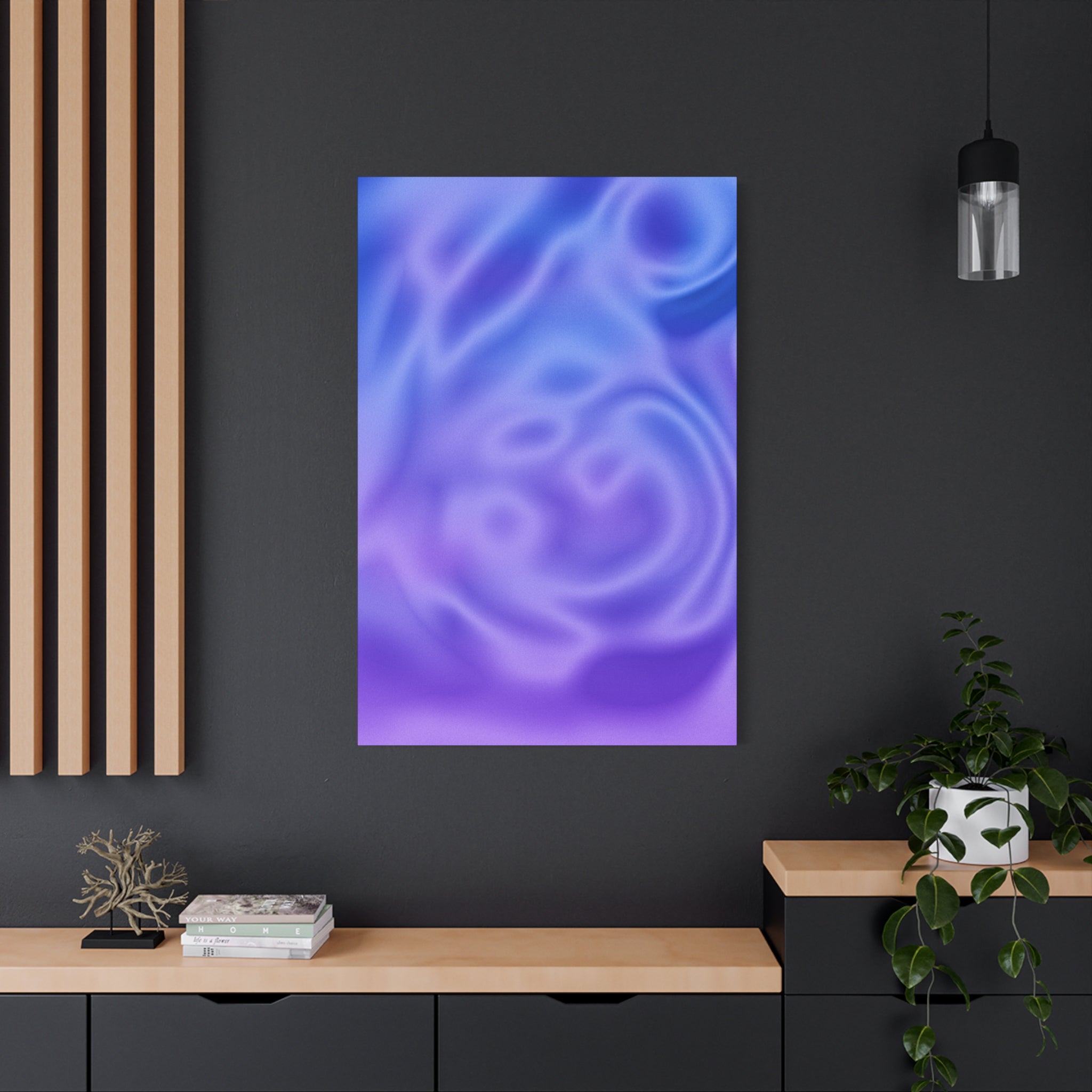 Liquid Metal Mist Pink Canvas Wall Art - Modern Textured Abstract Decor