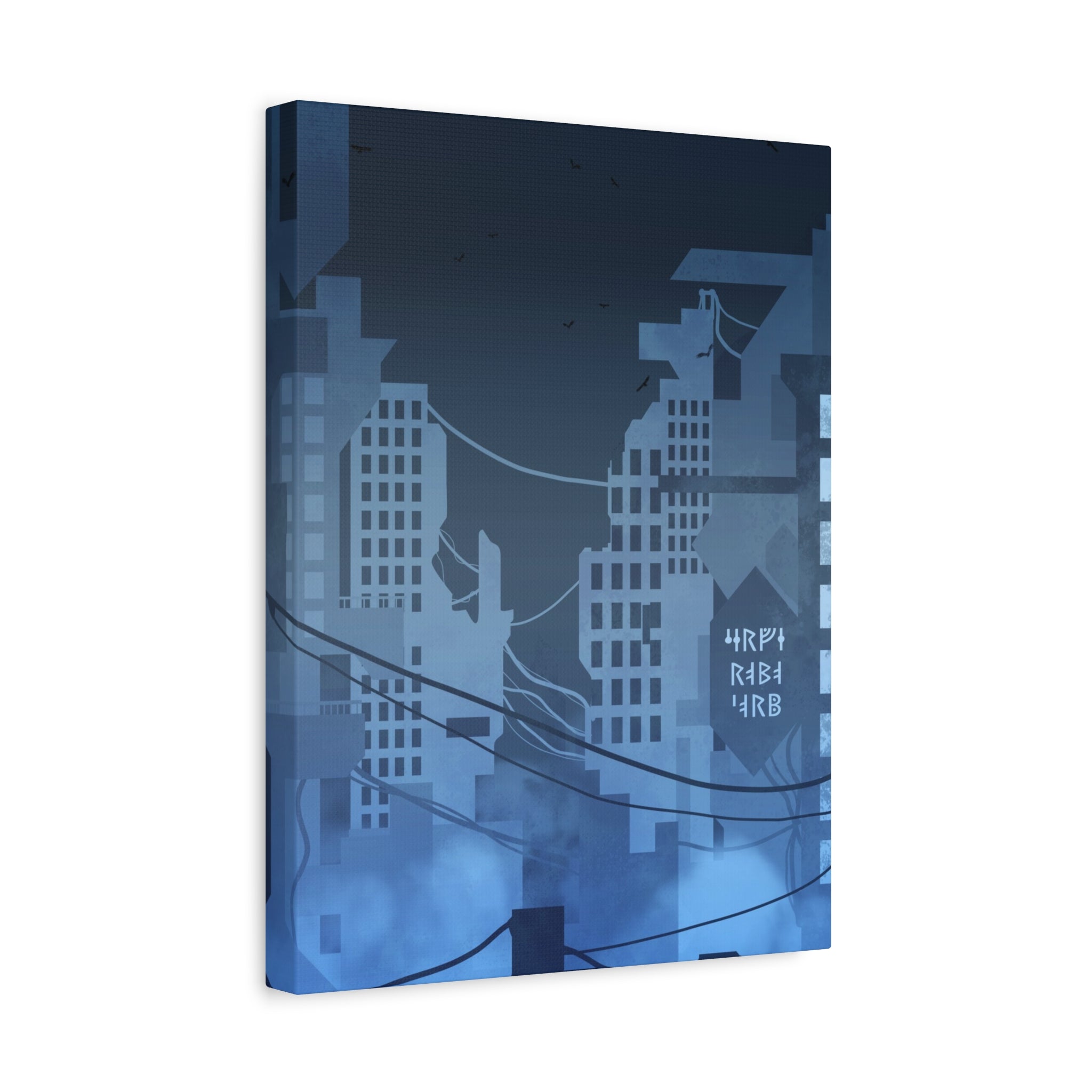 City Lights Canvas Wall Art - Neon Cyberpunk Cityscape Decor