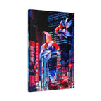 Japanese City Punk FX.2 Canvas Wall Art - Neon Japan Cyberpunk Street