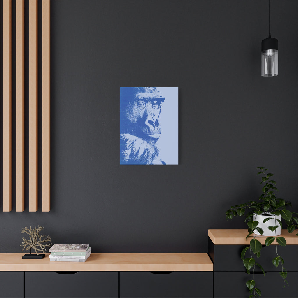 Educated Gorilla Canvas Wall Art - Abstract Modern Primate Decor
