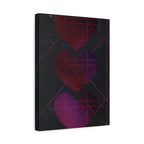 Three Hearts Level One Retro Gamer Canvas Art | Minimalist 8-Bit Pixel Love Wall Decor