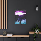 Winter Aurora Light Snowy Forest Canvas Art | Northern Lights Arctic Landscape Wall Decor
