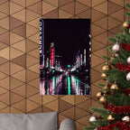 Cyberpunk Slick Street Poster - Neon Alley Art Print