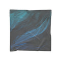 Fluid Teal Ink Scarf - Deep Blue Abstract Swirl Shawl