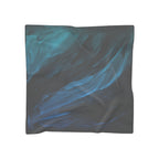 Fluid Teal Ink Scarf - Deep Blue Abstract Swirl Shawl