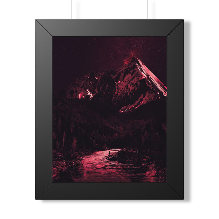 Red Mountain Lake Framed Poster - Nature Landscape Wall Art