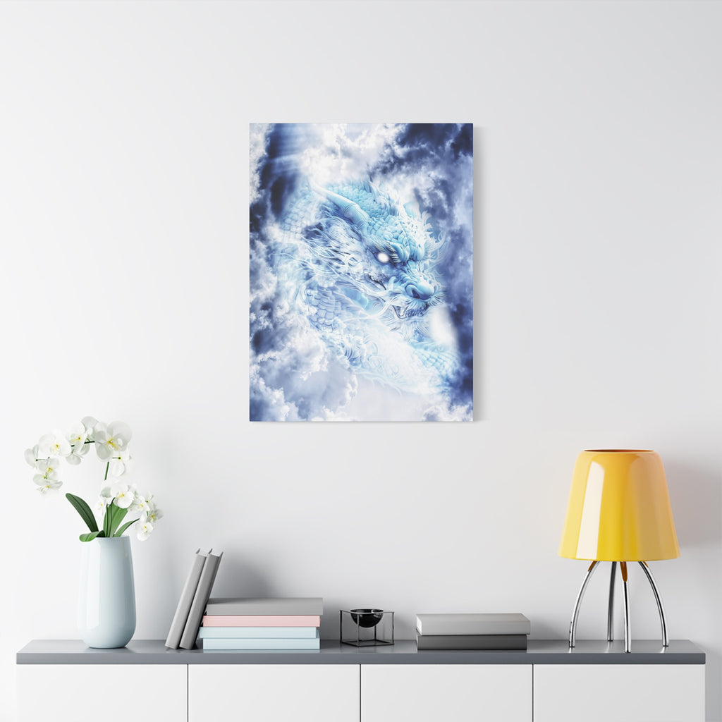 Blue Sky Dragon Canvas Wall Art - Celestial Fantasy Decor