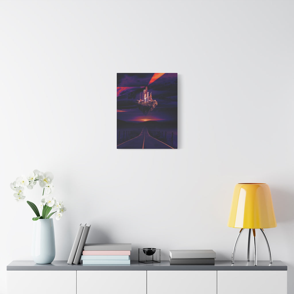 Abandoned City Canvas Wall Art - Sci-Fi Desert Ruins Decor