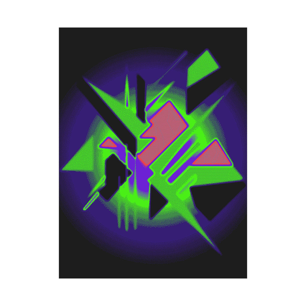 90s Paranoia Vaporwave Poster - Neon Glitch Art Print