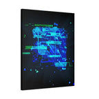 The Data Cube Sci-Fi Cyberpunk Canvas Art | Abstract Tech Futuristic Digital Wall Decor