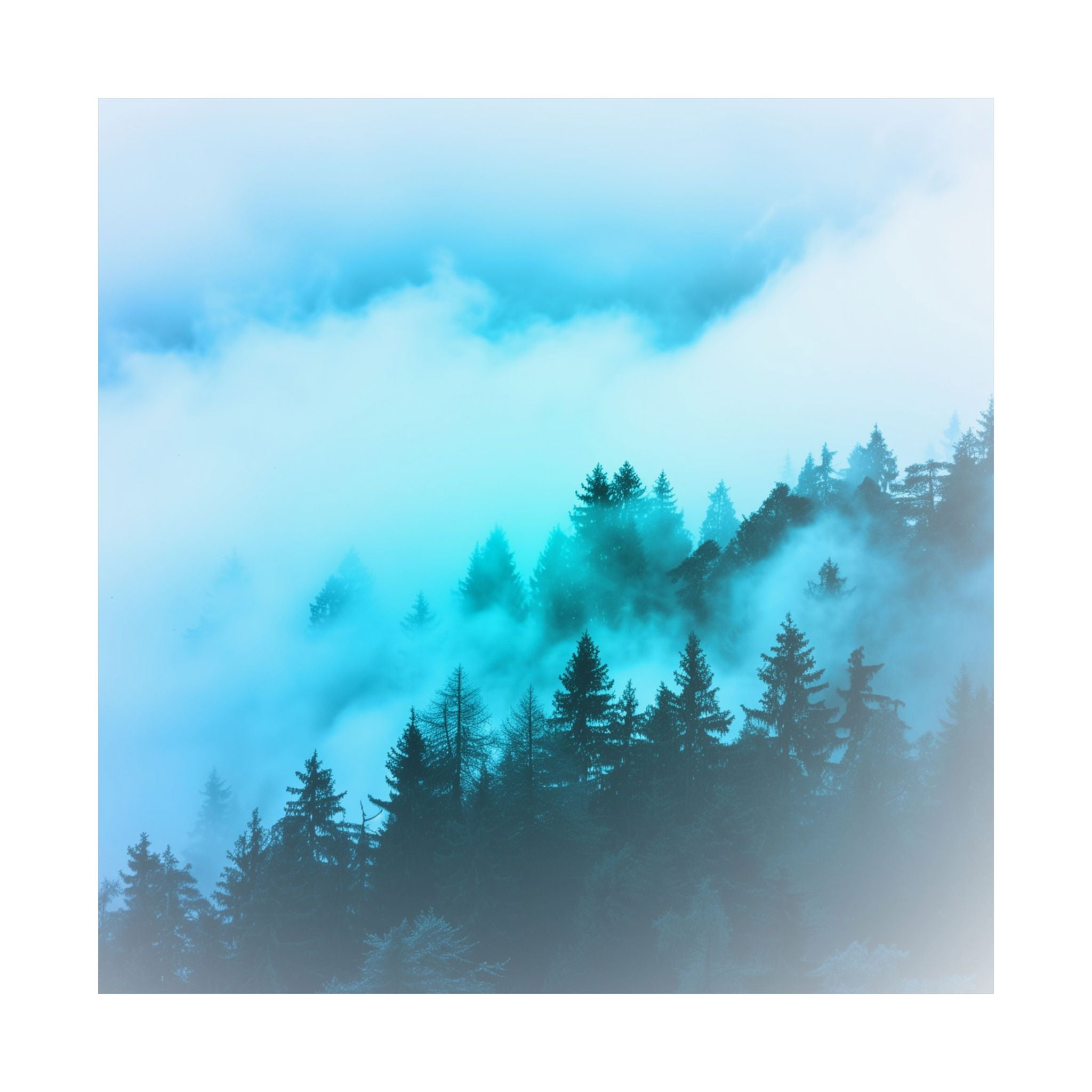 Blue Mountain Fog Poster - Misty Landscape Art Print