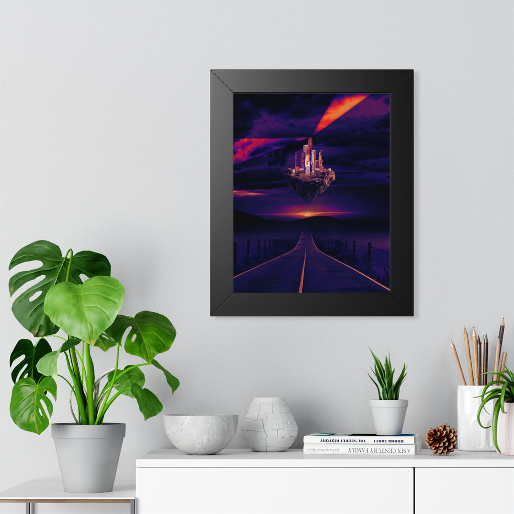 Stunning Abandoned Desert City Framed Vertical Poster - Premium Matte Art for Home Decor
