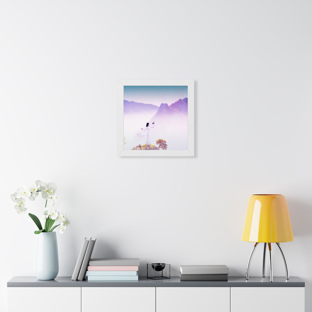 Mountain Spirit Framed Poster - Misty Landscape Nature Wall Art