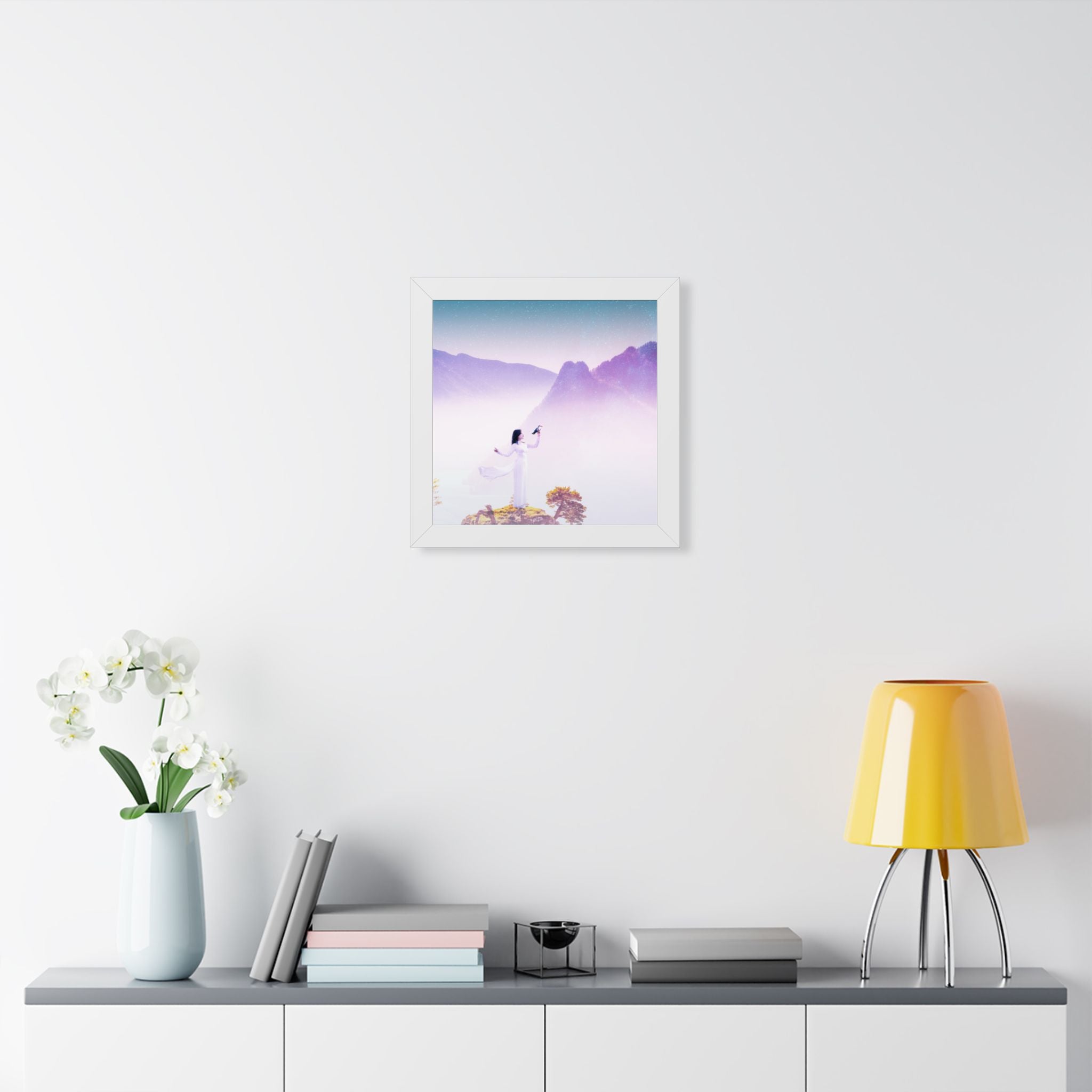 Mountain Spirit Framed Poster - Misty Landscape Nature Wall Art